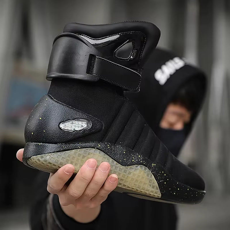 Men Boots Back to Future Adult USB Charging LED Shoes with Remote Control for Men and Women Boots for Party Mag