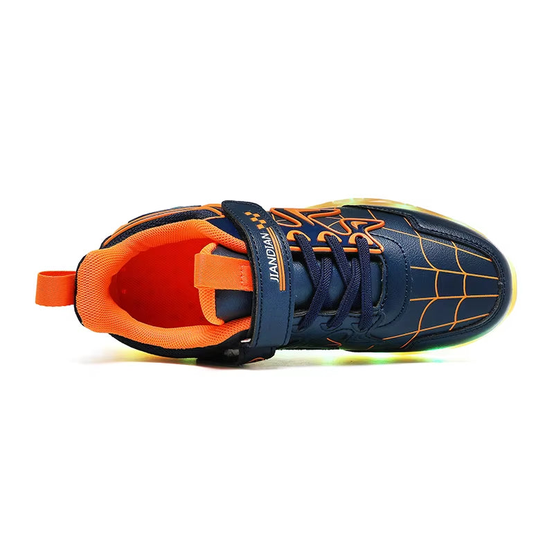 LED Light Shoes Children'S Shoes Children'S Flyknit Sneakers Boys USB Charging Luminous Shoes