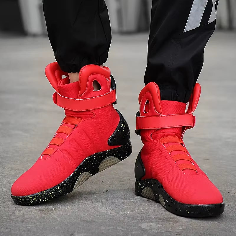 Men Boots Back to Future Adult USB Charging LED Shoes with Remote Control for Men and Women Boots for Party Mag