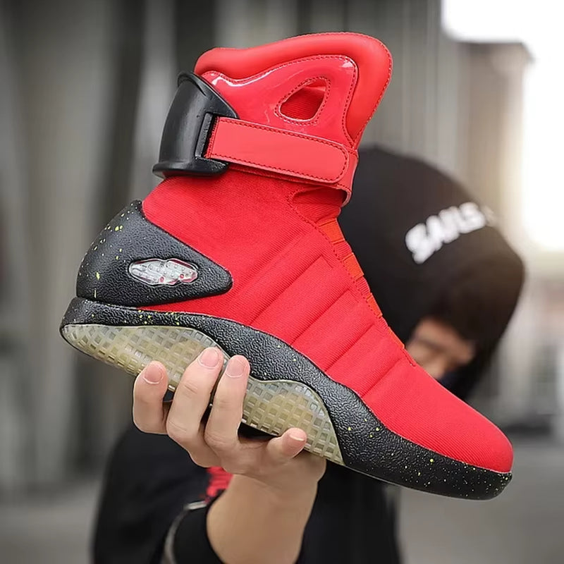 Men Boots Back to Future Adult USB Charging LED Shoes with Remote Control for Men and Women Boots for Party Mag